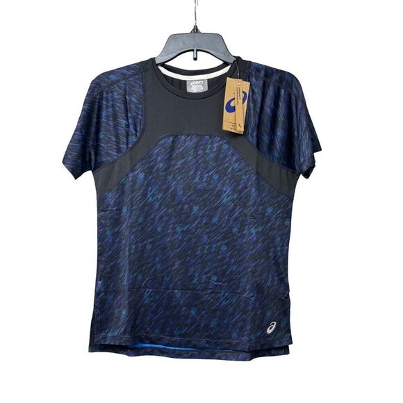 ASICS Women's PR Lyte Run Short Sleeve Top, Night Shade/ Lake Drive Print, XS - Picture 4 of 10